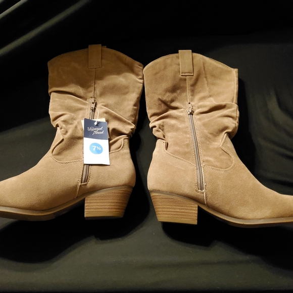 New Women's Universal Thread Adaline Western  Style Boots Taupe - Picture 3 of 5